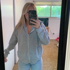 grey zip up hoodie